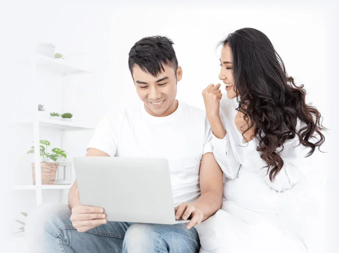 Buyers browsing online for homes to purchase.